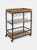 Industrial Rolling Bar Cart with Wine Storage Rack - 35-Inch - Brown