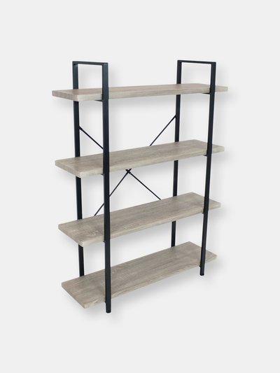 Sunnydaze Decor Industrial Style 4-Tier Bookshelf With Wood Veneer Shelves product