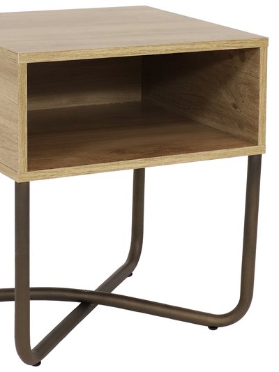 Sunnydaze Decor Industrial-Style MDP Side Table With Shelf - 19.75" product