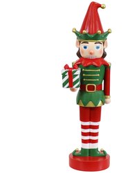 Jingles The Christmas Elf Indoor Nutcracker Statue - 17" - Red