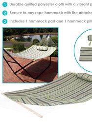 Khaki Stripe Quilted Pad and Pillow Set Hammock Outdoor Replacement Accessory