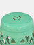 Knotted Quatrefoil Ceramic Garden Stool 18" Jade Green Plant Stand Side Table