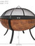 Large Copper Finish Outdoor Fire Pit Bowl with Screen