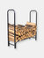 Log Rack 4' Black Steel Outdoor Firewood Stacker Storage Holder