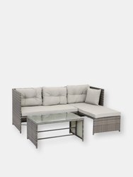 Longford Patio Sectional Sofa Set With Cushions - Stone Gray Cushions - Stone Grey