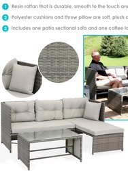 Longford Patio Sectional Sofa Set With Cushions - Stone Gray Cushions