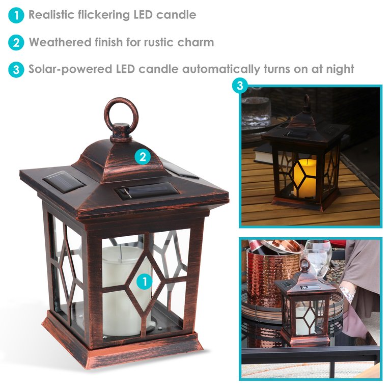 Lucien Outdoor Solar LED Candle Lantern