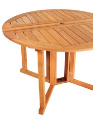 Malaysian Hardwood Gateleg Patio Table With Teak Oil Finish - Brown