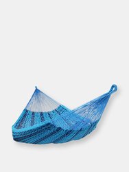 Mayan Family Hammock XXL Blue Handwoven Thick Cord - Woven Blue