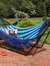 Mayan Hammock with Spreader Bars Blue Portable Patio Outdoor Hanging 770 lb