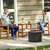 Meranti Wood 3-Piece Outdoor Patio Conversation Set - Teak Oil Finish