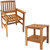 Meranti Wood 3-Piece Outdoor Patio Conversation Set - Teak Oil Finish