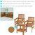 Meranti Wood 3-Piece Outdoor Patio Conversation Set - Teak Oil Finish