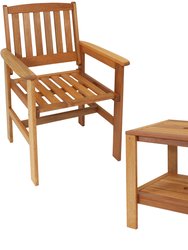 Meranti Wood 3-Piece Outdoor Patio Conversation Set - Teak Oil Finish