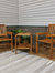 Meranti Wood 3-Piece Outdoor Patio Conversation Set - Teak Oil Finish