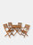 Meranti Wood 5-Piece Outdoor Folding Patio Dining Set - Brown
