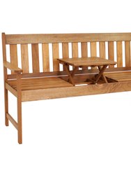 Meranti Wood Outdoor Occasional Bench with Teak Oil Finish - Brown