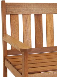 Meranti Wood Outdoor Occasional Bench with Teak Oil Finish