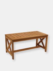 Meranti Wood Outdoor Patio Coffee Table with Teak Oil Finish - Brown
