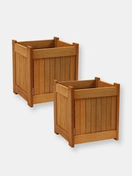 Meranti Wood Outdoor Planter Box - Brown