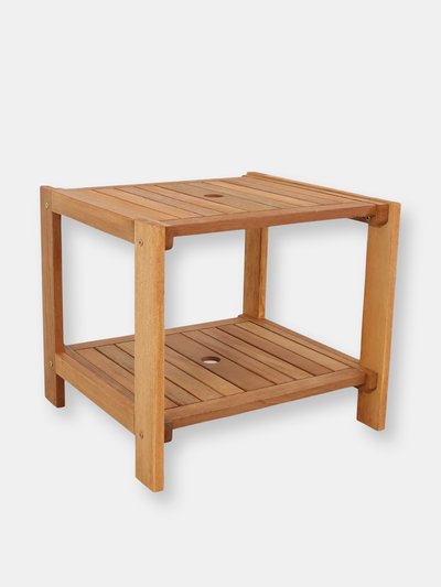Sunnydaze Decor Meranti Wood Outdoor Side Table with Teak Oil Finish product