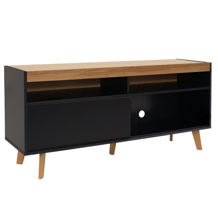Mid-Century Modern TV Stand Console for 58" TV - Black