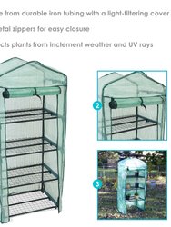 Mini Greenhouse 4 Shelves Outdoor Portable Garden Plant Green Growing Rack