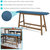 Modern Counter Height Dining High Bench With Blue Cushioned Seat Kitchen Bar