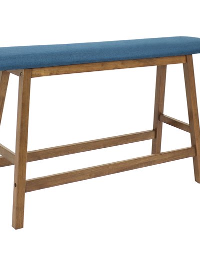 Sunnydaze Decor Modern Counter Height Dining High Bench With Blue Cushioned Seat Kitchen Bar product