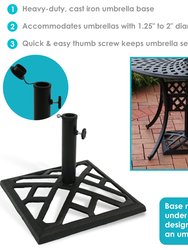 Modern Geometric Cast Iron Patio Umbrella Base/Stand