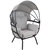 Modern Luxury Patio Lounge Chair with Retractable Shade - Grey