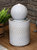 Modern Orb on Circle-Pattern Base Ceramic Outdoor Fountain with LEDs