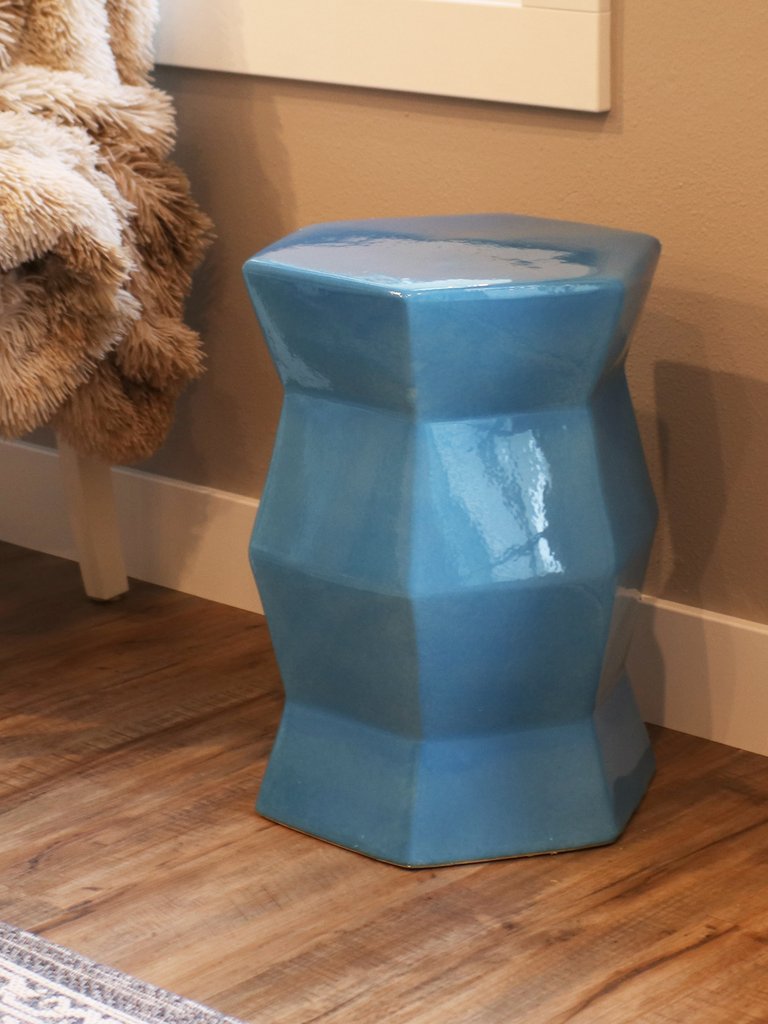 Moderno Geometric Ceramic Garden Stool