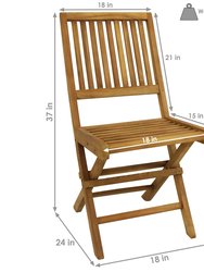 Nantasket Teak Outdoor Folding Patio Chair with Slat back