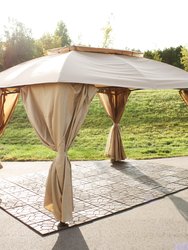 Navy 10x13 Foot Gazebo with Screens and Privacy Walls