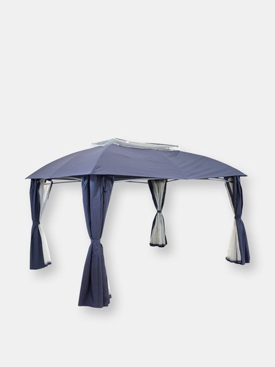 Sunnydaze Decor Navy 10x13 Foot Gazebo with Screens and Privacy Walls product