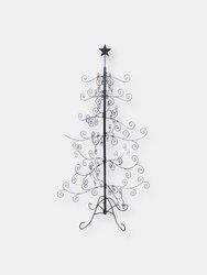 Noelle Black Metal Ornament Christmas Display Tree - 60" Tall - Black