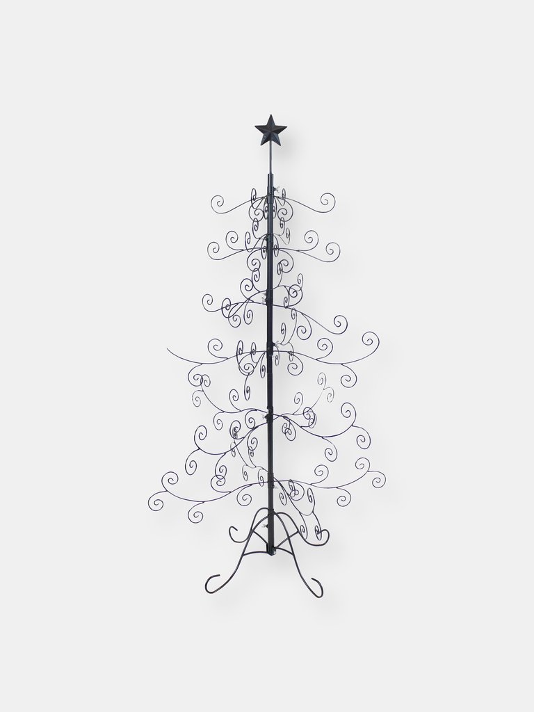Noelle Black Metal Ornament Christmas Display Tree - 60" Tall - Black