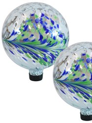 Northern Lights Glass Gazing Globe - 10" 2-Pack - Light Blue
