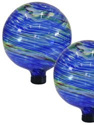 Northern Lights Glass Gazing Globe - 10" 2-Pack - Blue