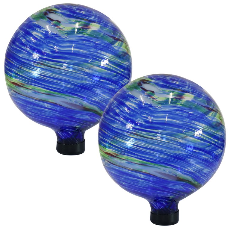 Northern Lights Glass Gazing Globe - 10" 2-Pack - Blue