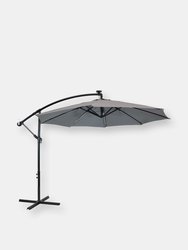 Offset Patio Umbrella With Solar Led Lights - Grey