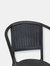 Outdoor Arm Chair - Set of 4 - Black Frame, Seat and Back