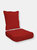 Outdoor Deep Seat Chair Back Patio Cushion Set Porch Deck Garden - Red