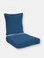 Outdoor Deep Seat Chair Back Patio Cushion Set Porch Deck Garden - Blue