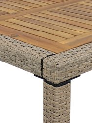 Outdoor Dining Patio Furniture Set with Cushions - Brown