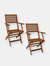 Outdoor Folding Patio Armchairs - Brown