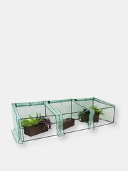 Outdoor Mini Slanted Cloche Greenhouse with Zippered Doors