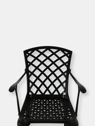 Outdoor Patio Chairs - Set of 2 - Cast Aluminum with Crossweave Design