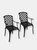 Outdoor Patio Chairs - Set of 2 - Cast Aluminum with Crossweave Design - Bronze